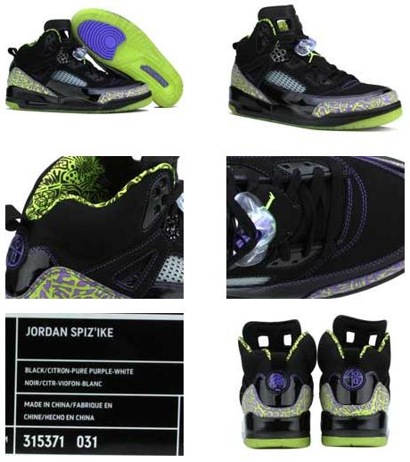 Air Jordan Spizike Black Citron Pure Purple White Shoes